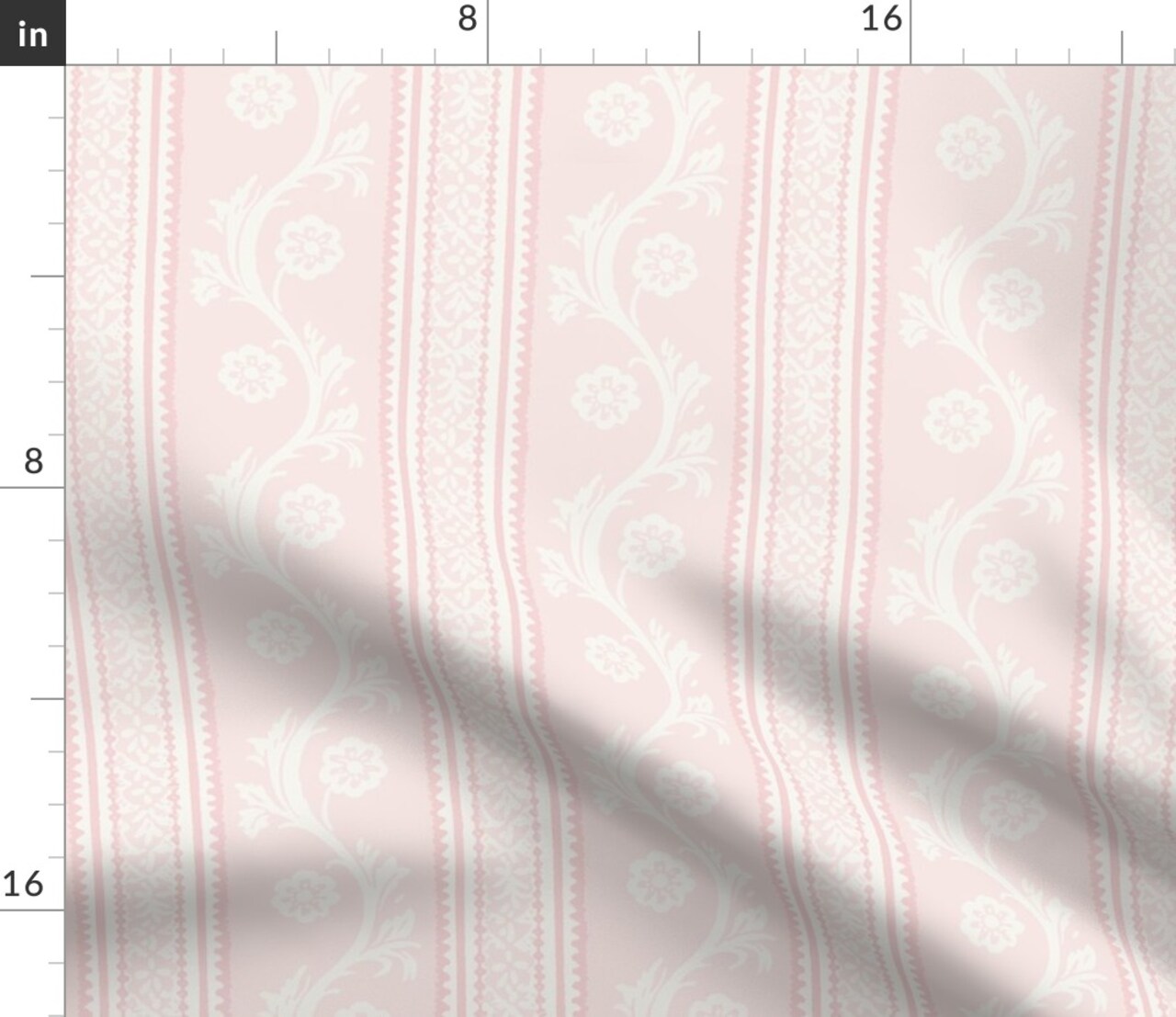 Stripes Traditional Vines Floral Elegant Custom Printed Fabric by Spoonflower Various Fabrics by the Yard or Fat Quarter